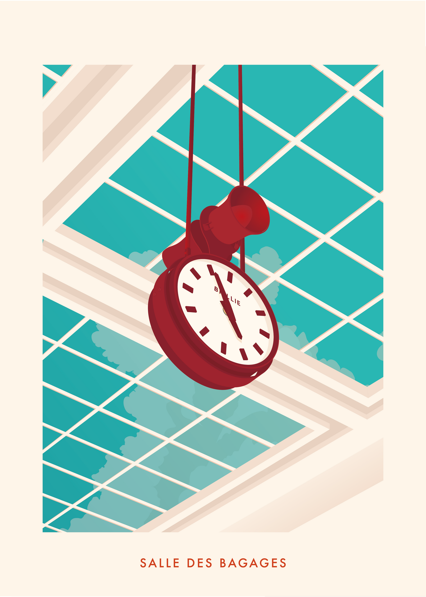 L'horloge | Affiche Cherbourg | Salle des bagages - Cité de la Mer
