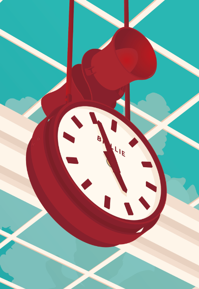 L'horloge | Affiche Cherbourg | Salle des bagages - Cité de la Mer