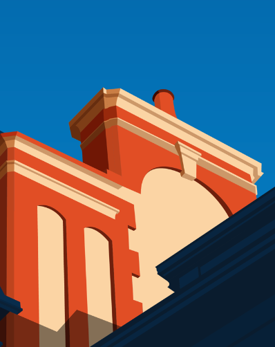 Rue Christine | Affiche Cherbourg | Toits de Cherbourg